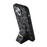 Guess iPhone 15 Pro Max Grip Stand Cube kitámasztós tok fekete színben