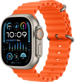 Apple Watch Ultra 2 GPS + Cellular, 49 mm-es titántok, narancs óceán szíj