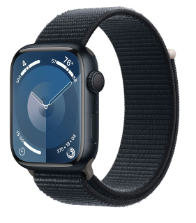 Apple Watch Series 9 45mm éjfekete alumíniumtok, éjfekete sportpánt
