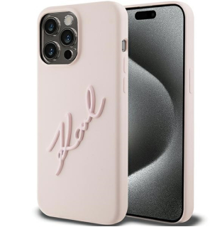 Karl Lagerfeld iPhone 15 Pro - Script logó  rózsaszínben