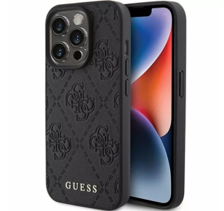 Guess iPhone 15 Pro Quilted Classic 4G mintás tok fekete színben