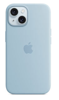 MagSafe-rögzítésű iPhone 15-szilikontok – világoskék