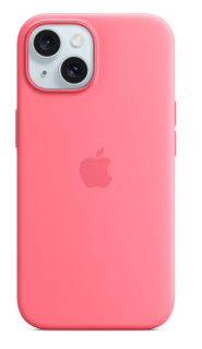 MagSafe-rögzítésű iPhone 15-szilikontok – rózsaszín