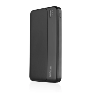 Astrum 10.000mAh gyorstöltő power bank, fekete színben