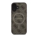 Guess 4G Ring Classic Logo Apple iPhone 16 hátlap tok, barna