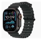 Apple Watch Ultra 2 GPS + Cellular, 49 mm-es fekete titántok, fekete óceán szíj