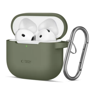 Tech-Protect AirPods 4 olivazöld szilikon tok