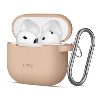 Tech-Protect AirPods 4 tejeskávé színű szilikon tok