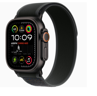 Apple Watch Ultra 2 GPS + Cellular, 49 mm-es fekete titántok, fekete tereppánt